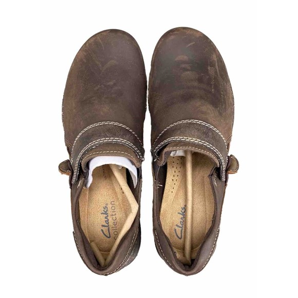 CLARKS WOMEN’S SIZE 6.5 ROSEVILLE DOT DARK BROWN LEATHER SLIP-ON LOAFER - Picture 8 of 8